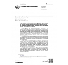 Draft ministerial declaration on strengthening our actions at the national, regional and international levels to accelerate the implementation of our joint commitments to address and counter the world drug problem